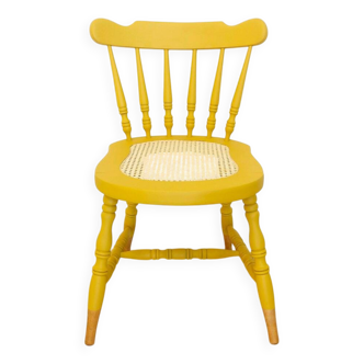 Chaise à assise grillagée en chêne, Espagne, années 1950