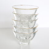 Set of 5 champagne glasses without foot, bistro style