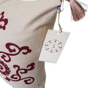 Housse de coussin Hatai beige grenat - 50 x 50