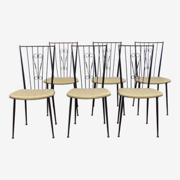Ensemble de 6 chaises vintage de Colette Gueden