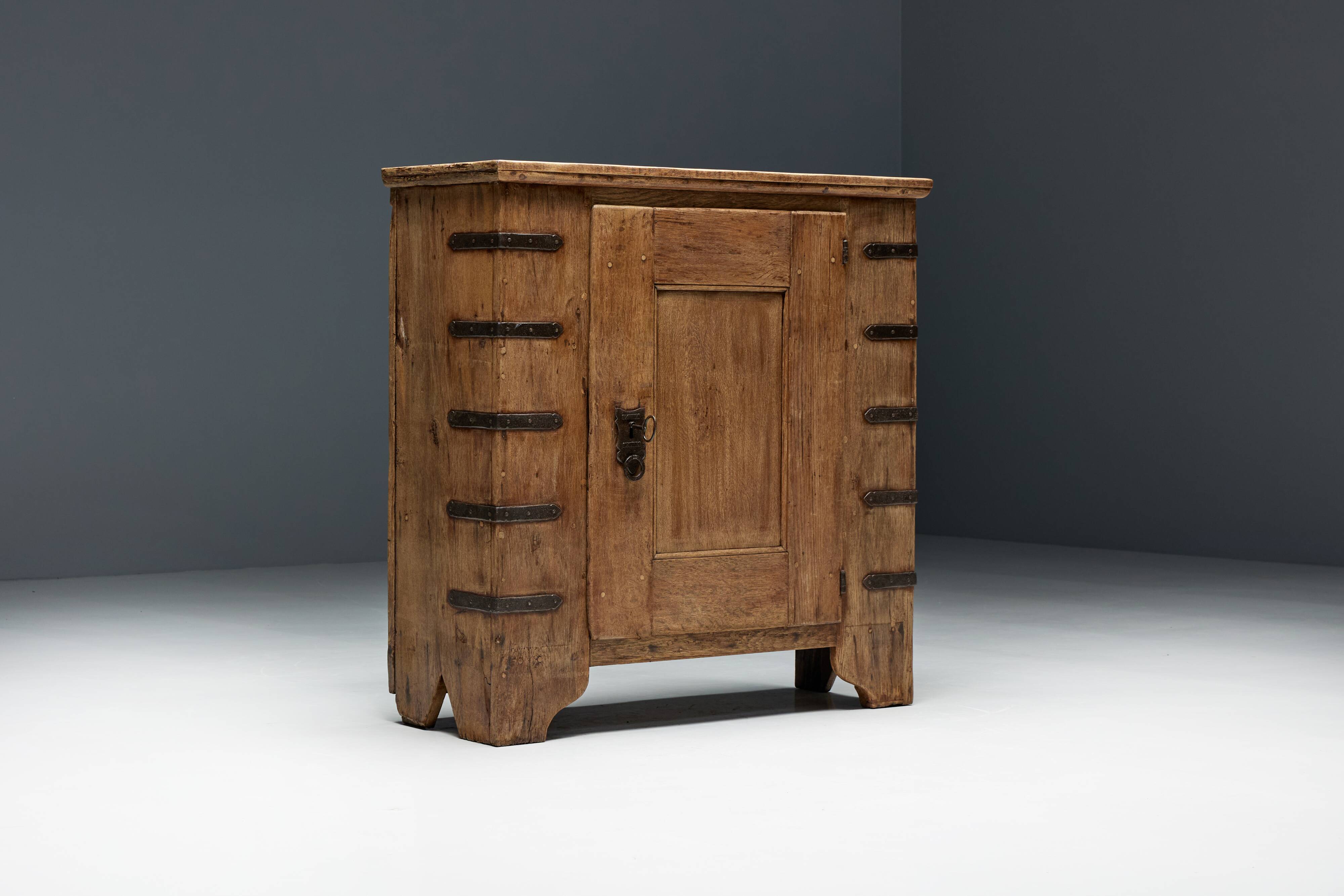 Brutalist Folk Art Cabinet, Spain, 18th Century