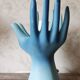 Blue ceramic hand lamp
