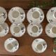 Antique coffee service in Sarreguemines earthenware.