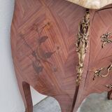 Louis XV Style Commode Stamped in Richly Decorated Rosewood Marquetry