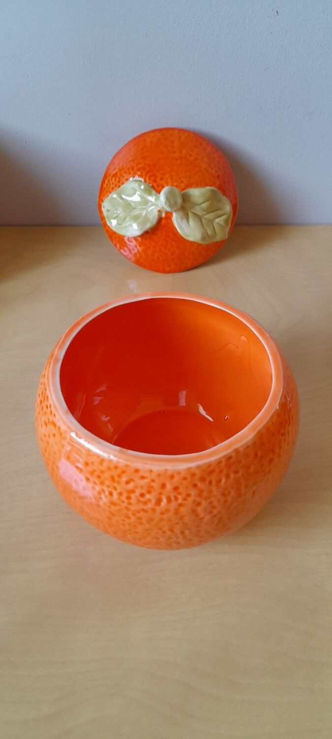Orange ceramic pot