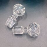 Cabaret Portieux liqueur service with 10 blue and clear glasses.