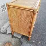 Vintage rattan chest of drawers and canning