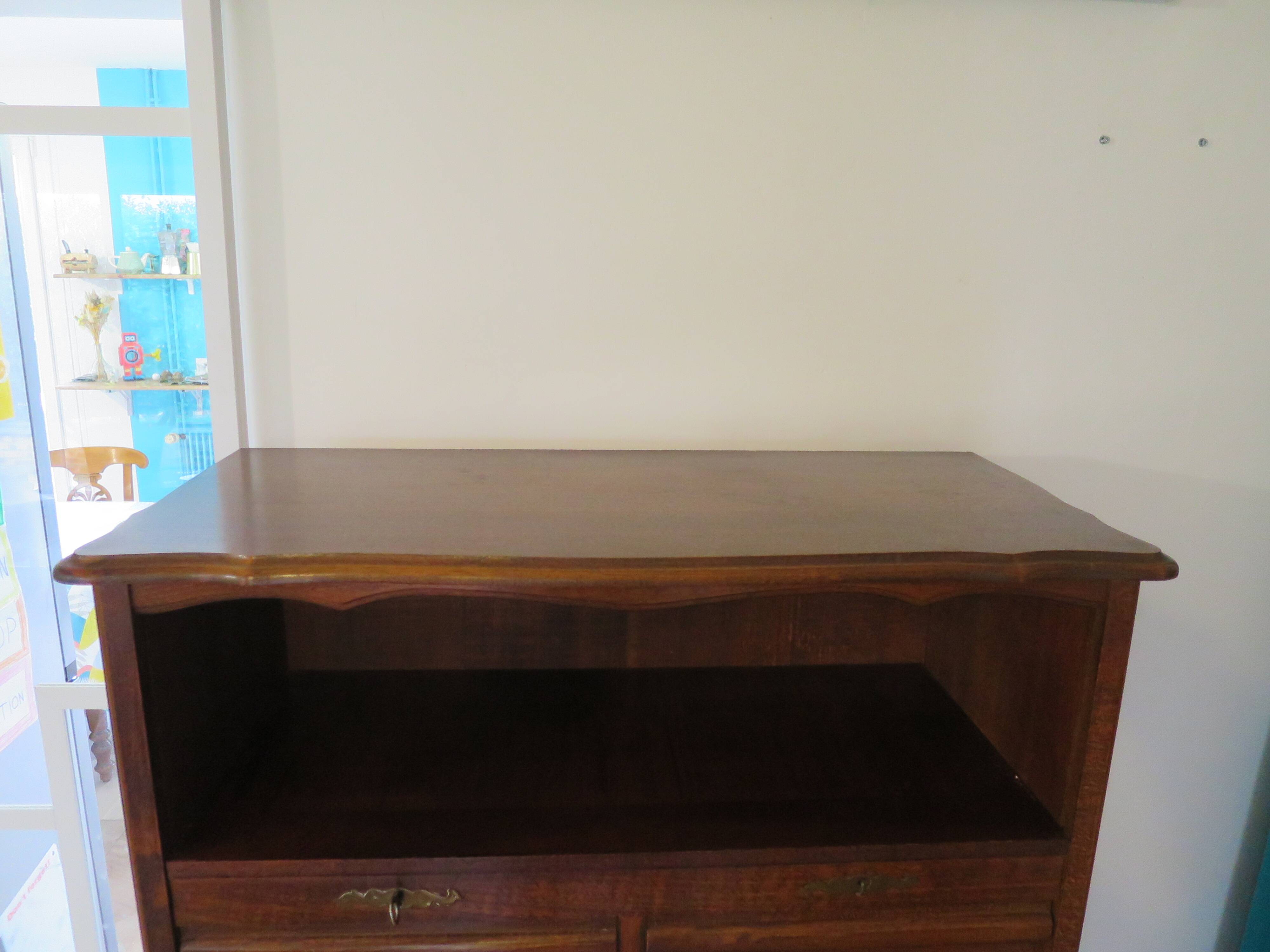 Double curtain cabinet - notary furniture - solid wood - 1970 - industrial style