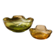 Vintage green and amber glass bowls – 1970s organic design from Canada