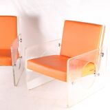 Paire de fauteuils altuglass