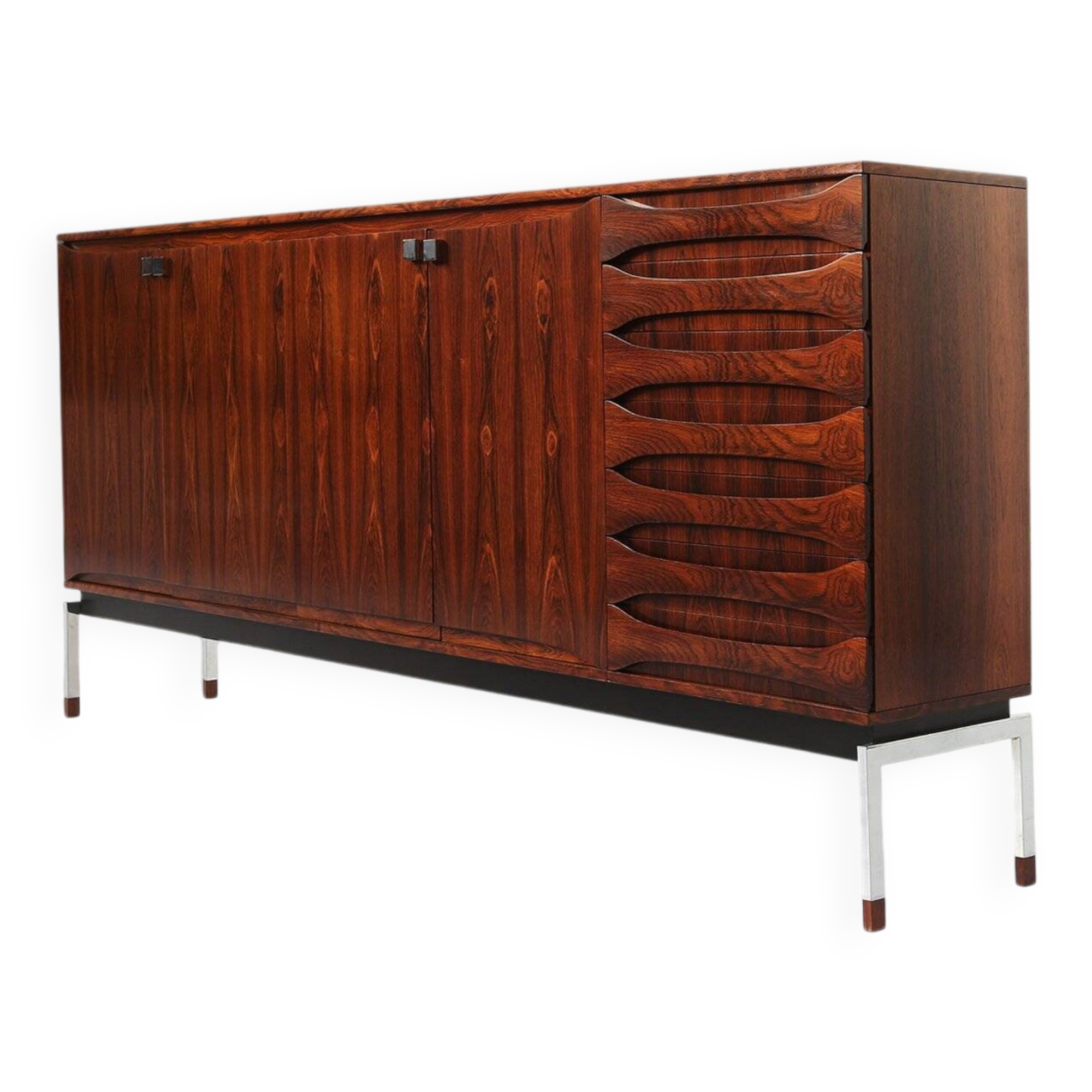 Belgian Mid-Century Rosewood Highboard, 1960s