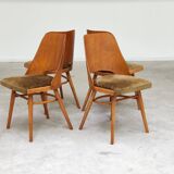 Set of 4 chairs model 514 by Radomir Hofman for Ton 1960