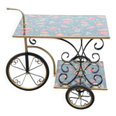 Rolling bar cart with flowers and gilding