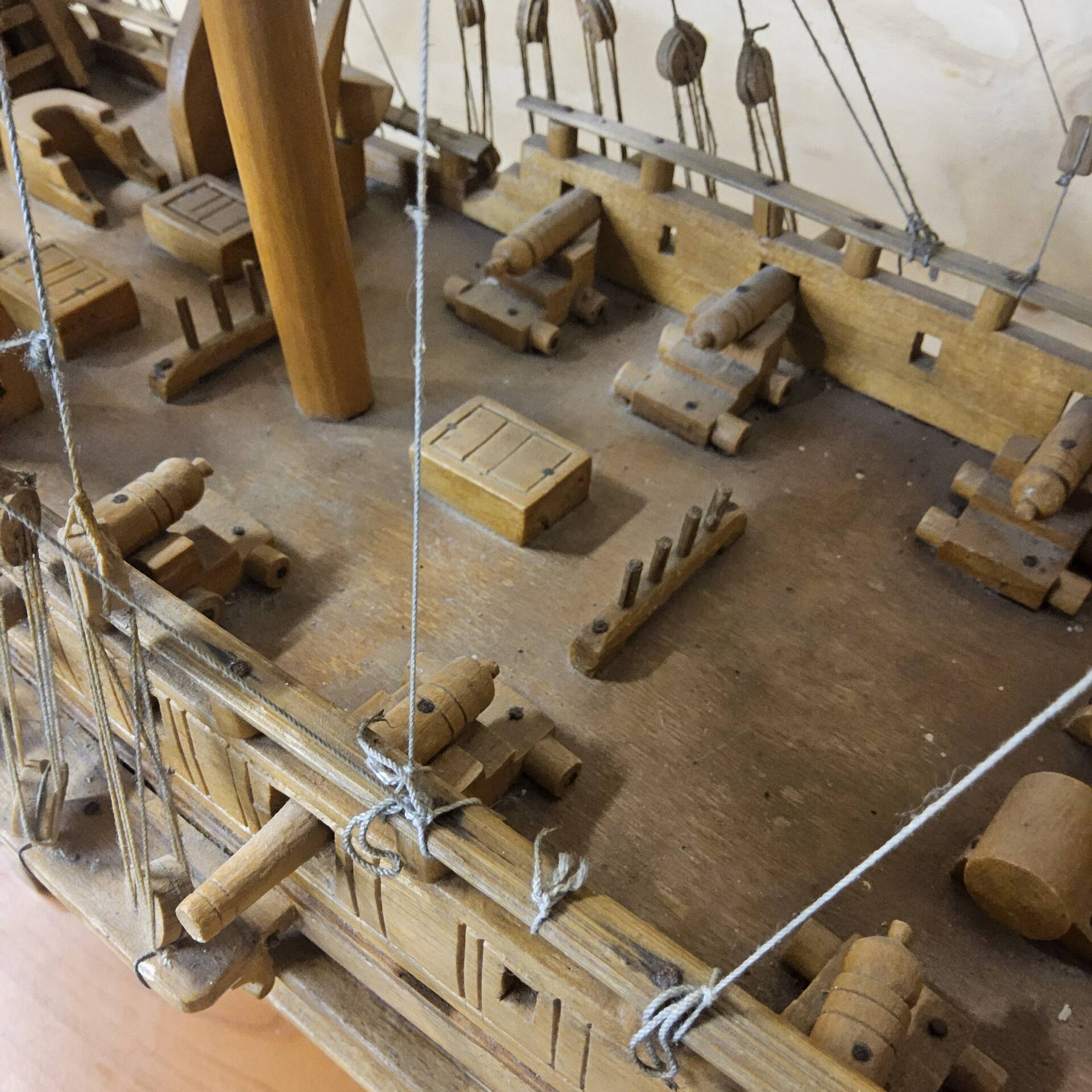 Unique V.O.C model ship from tree trunk (fully handmade)