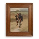 French oil painting in the style of Paul Louis Narcisse Grolleron, ca. 1900