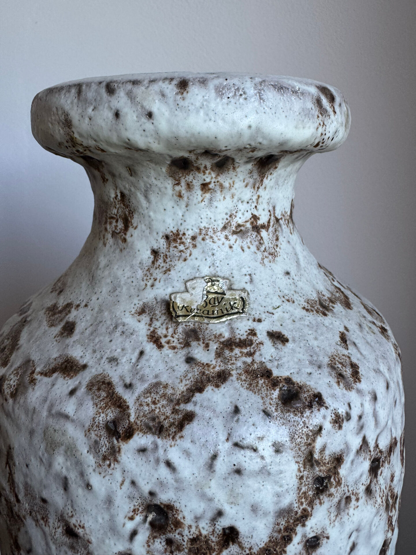 Vintage 1970s Large Bay Keramik Fat Lava Vase MCM West Germany