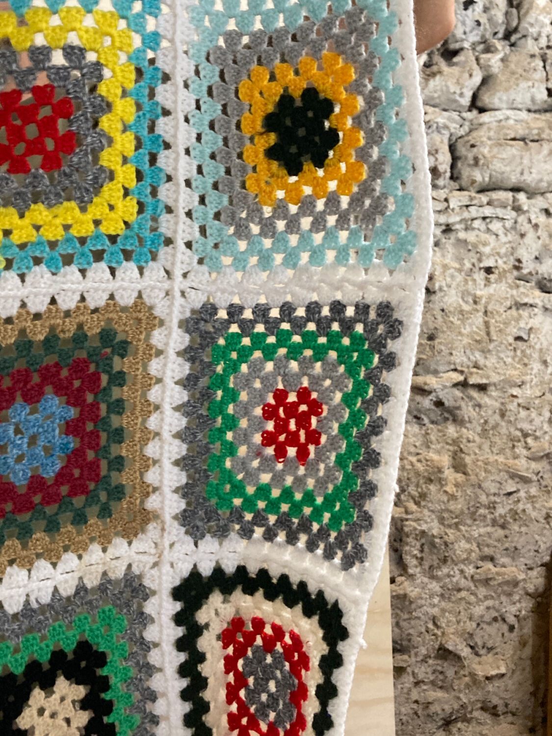 Plaid patchwork chair armchair flower wool vintage