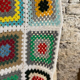 Plaid patchwork chair armchair flower wool vintage