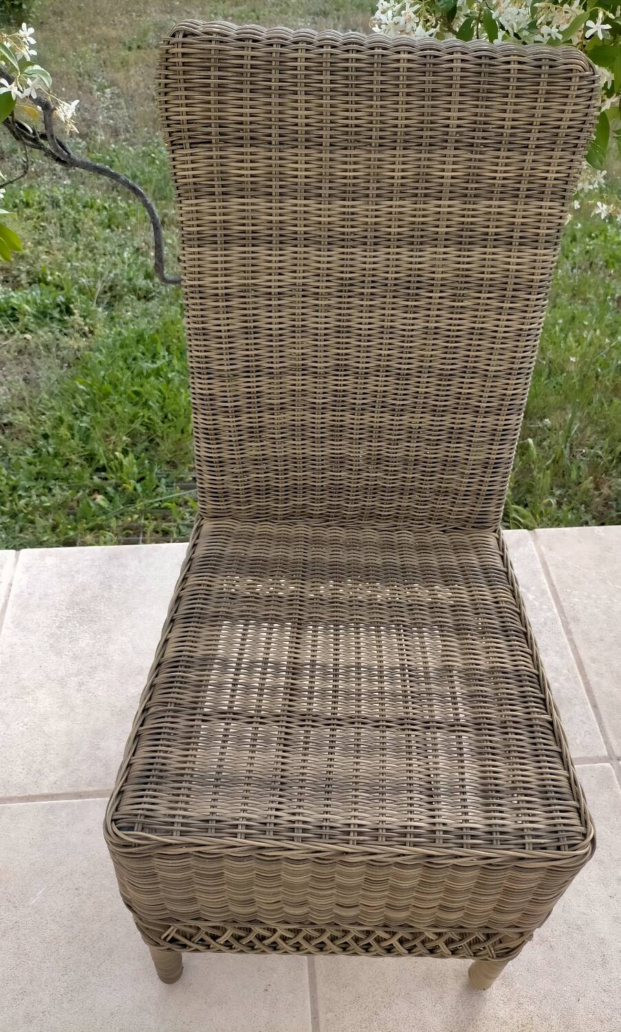 Wicker and rattan chair