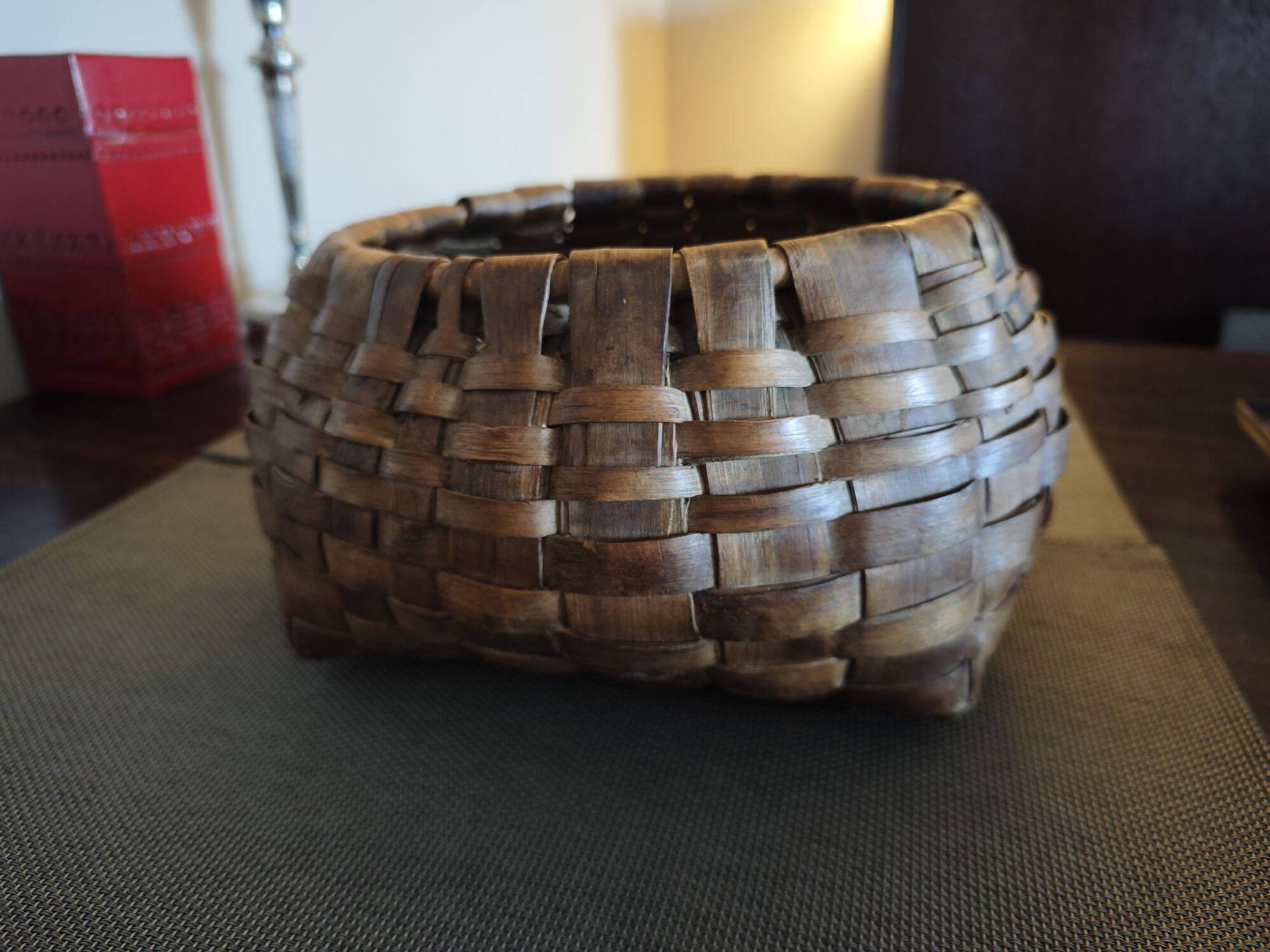 Woven wooden basket - 1930s/1940s