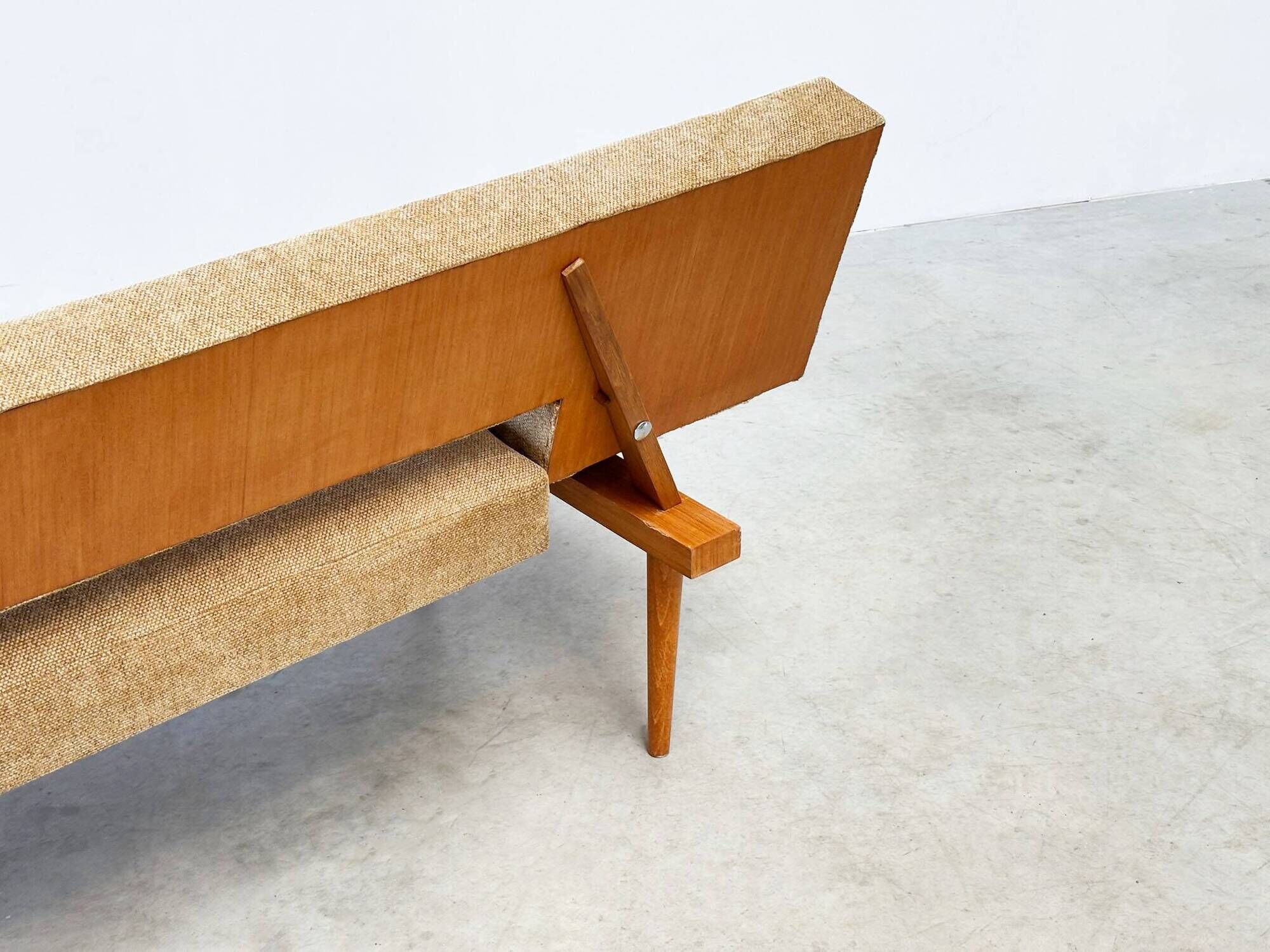 1970's German wooden sofa / daybed