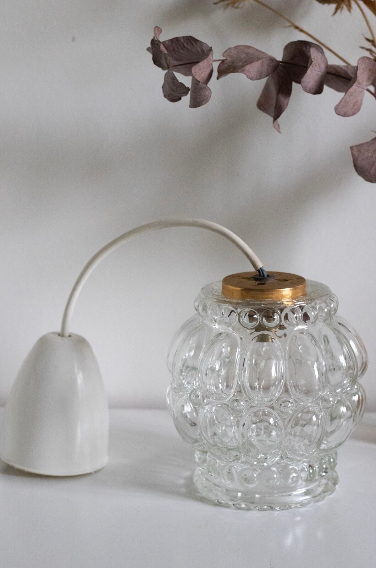 Vintage glass bubble pendant lamp