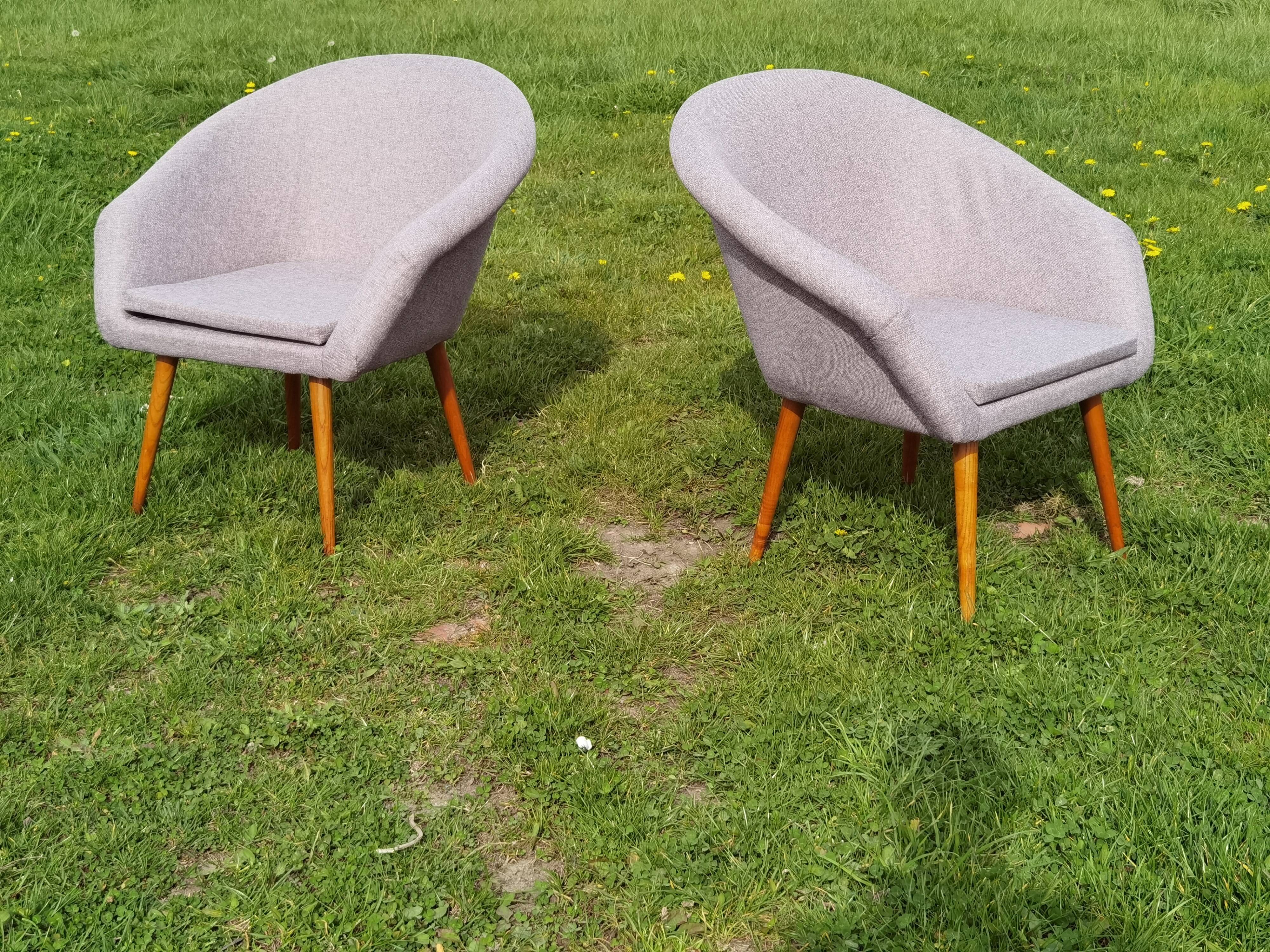 Pair of fiber armchair Miroslav Navratil gray