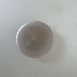 Vintage wall lamp in pressed molded sandblasted glass, France 1960