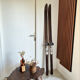 Pair of vintage wooden skis 184cm