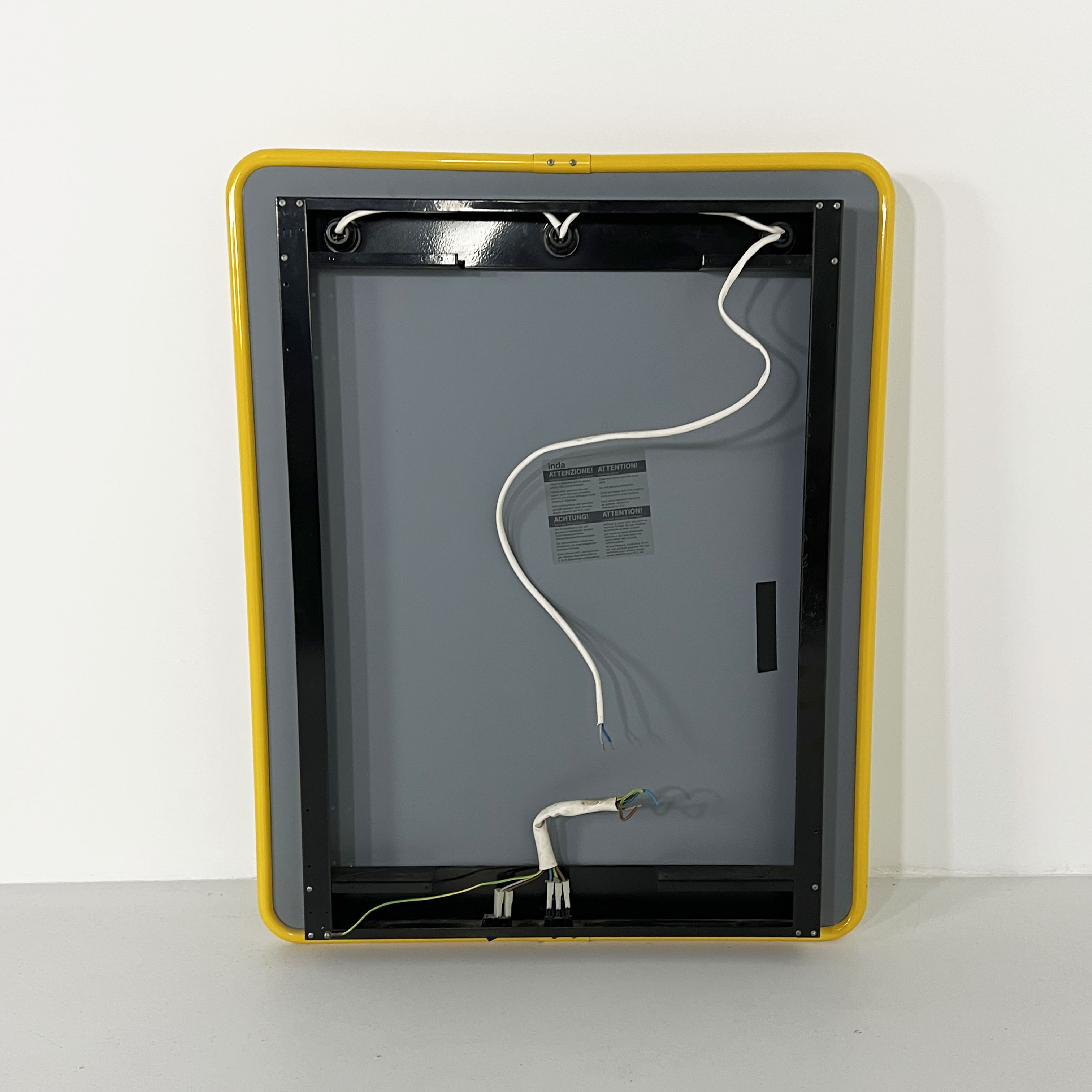 Mirror with integrated yellow metal bulbs, 1970