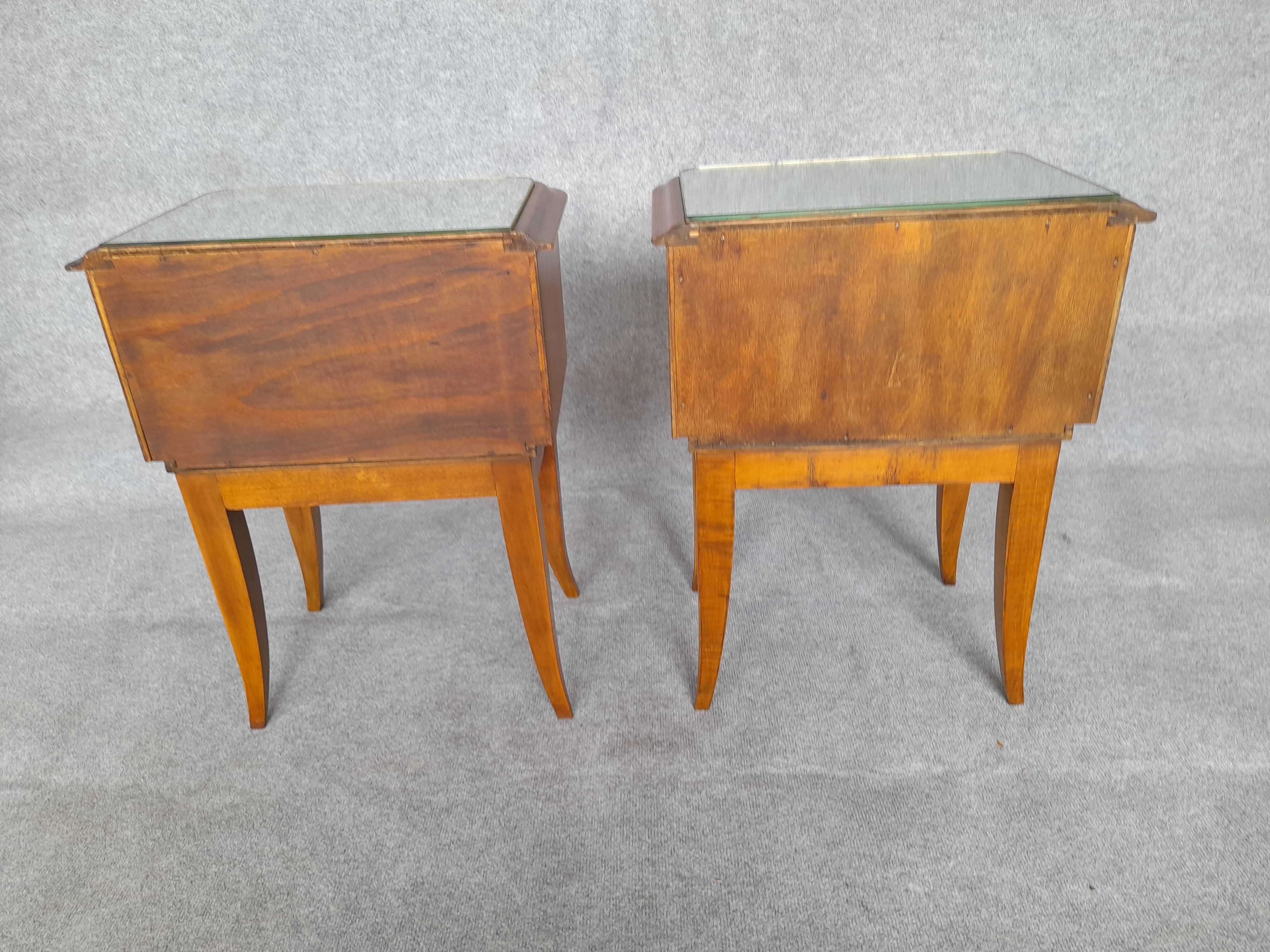 Pair of art deco period bedside tables