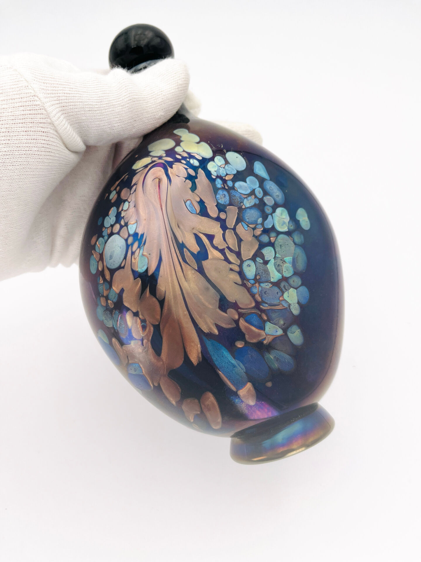 Perfume Bottle Robert Pierini Studio Glass 1984 Iridescent 21.5cm
