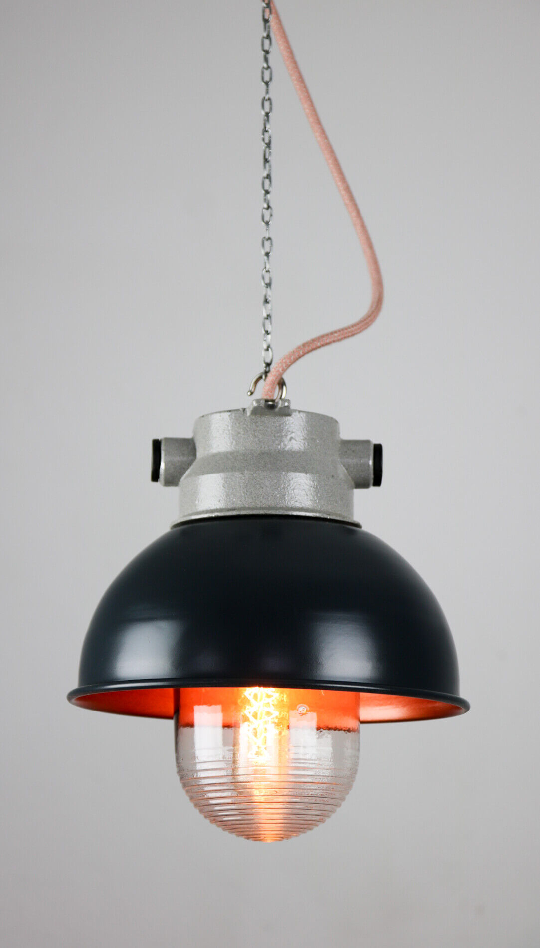 Vintage antracite industrial hanging light from TEP