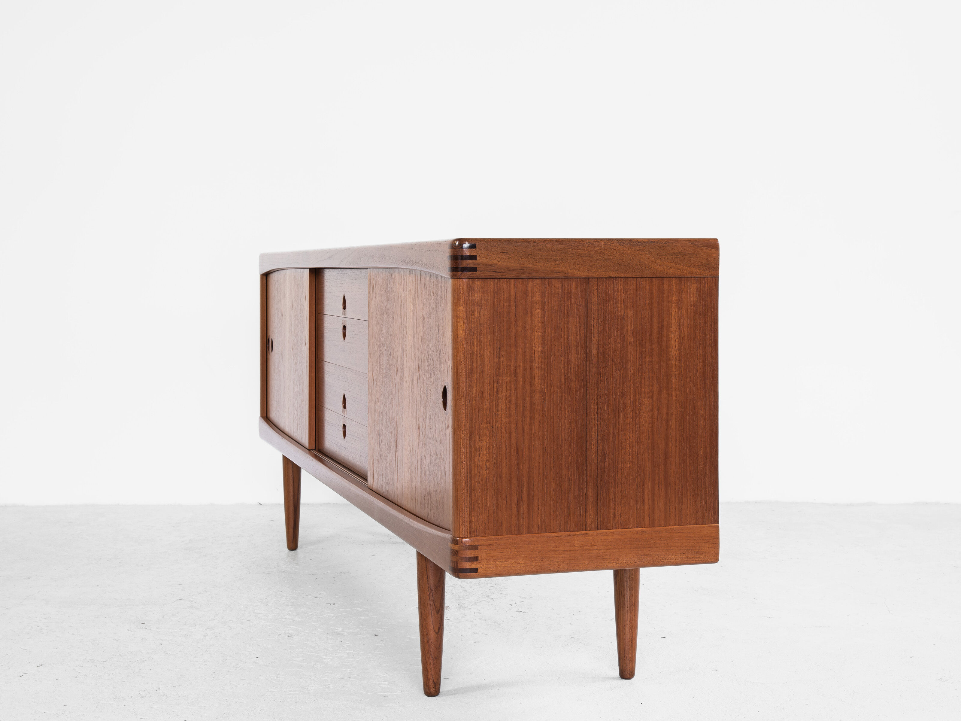 Midcentury Danish sideboard in teak by HW Klein for Bramin 1960s - with 3 stripes