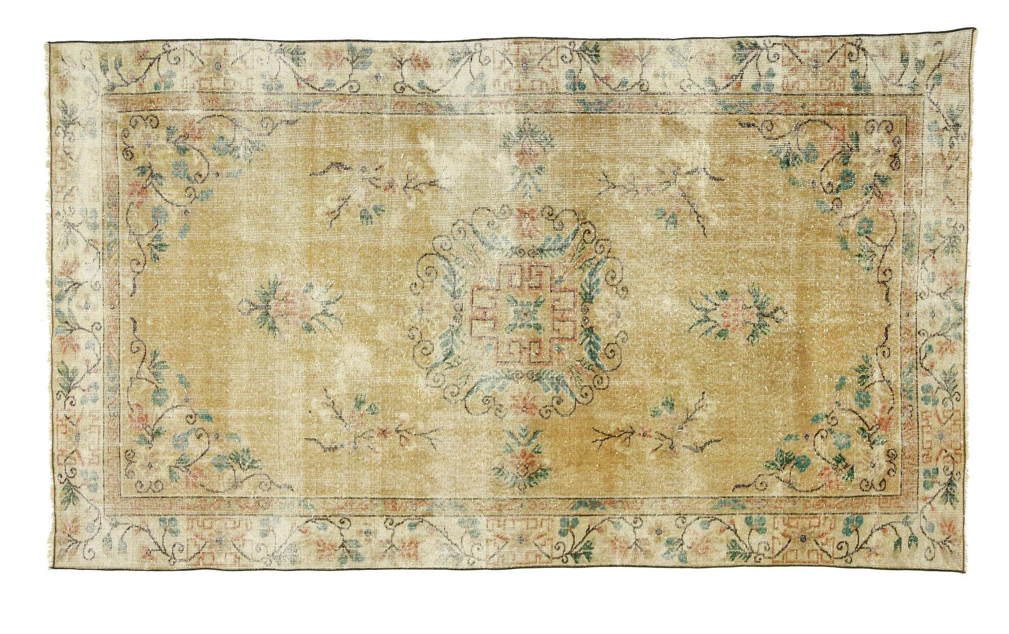 Anatolian handmade vintage rug 263 cm x 158 cm