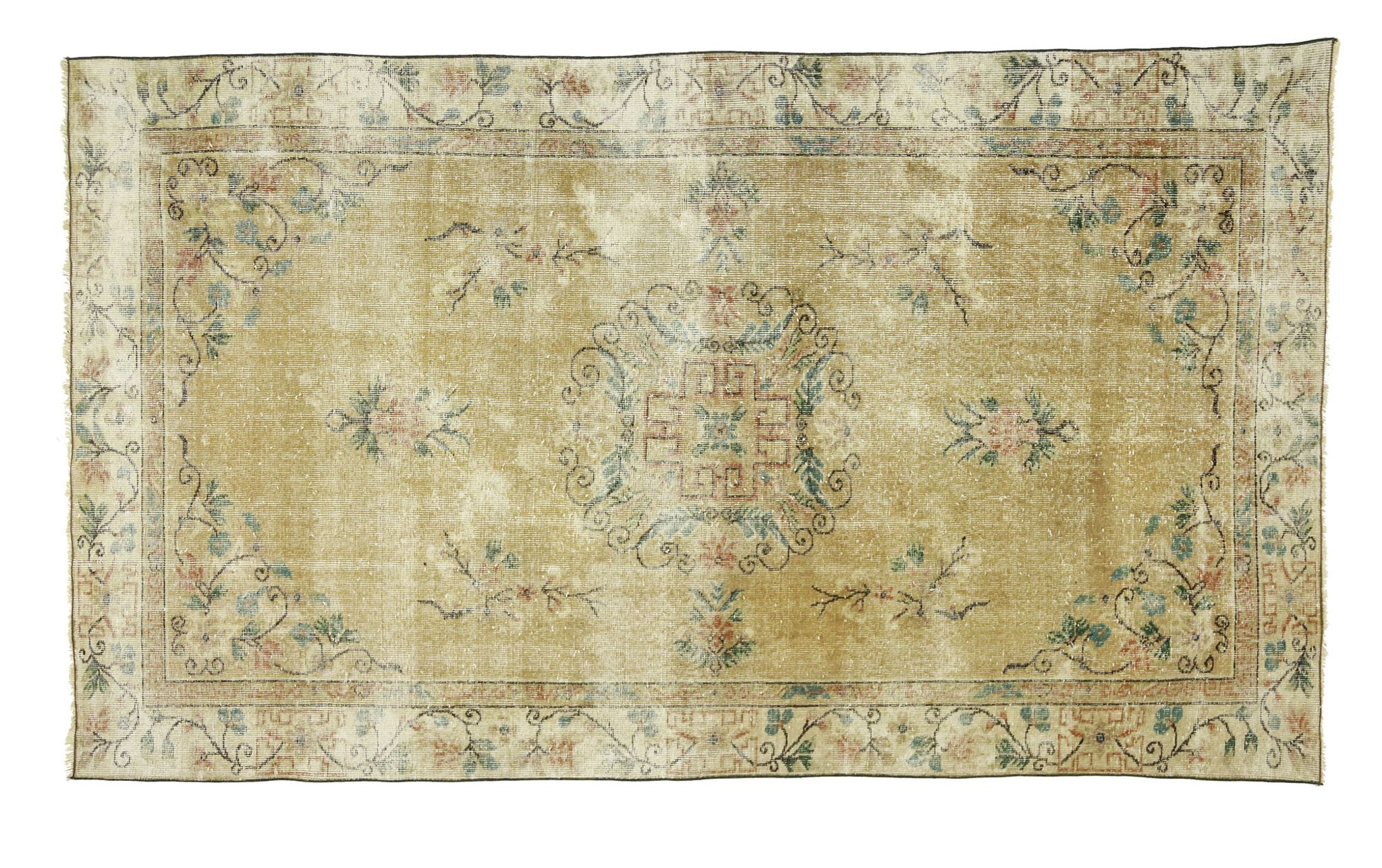 Anatolian handmade vintage rug 263 cm x 158 cm