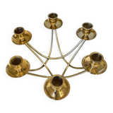 Low six-light brass chandelier circa 1950