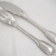 Boulenger Godrons 10 fish cutlery sets, 20 pieces silver-plated metal in excellent condition.