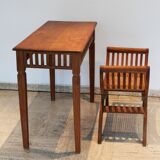 Set console and teak stool, Directoire style.