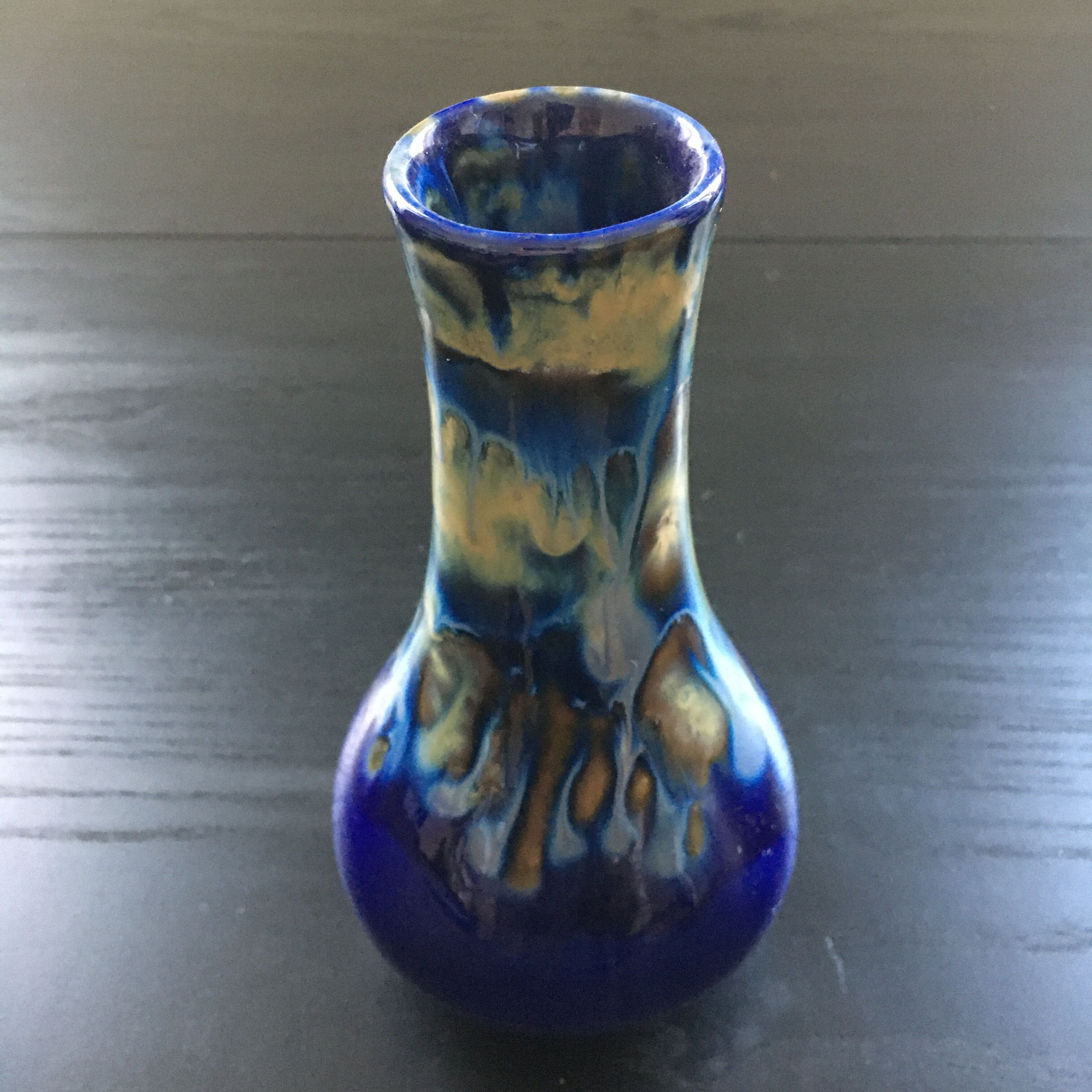 Flaming blue vase