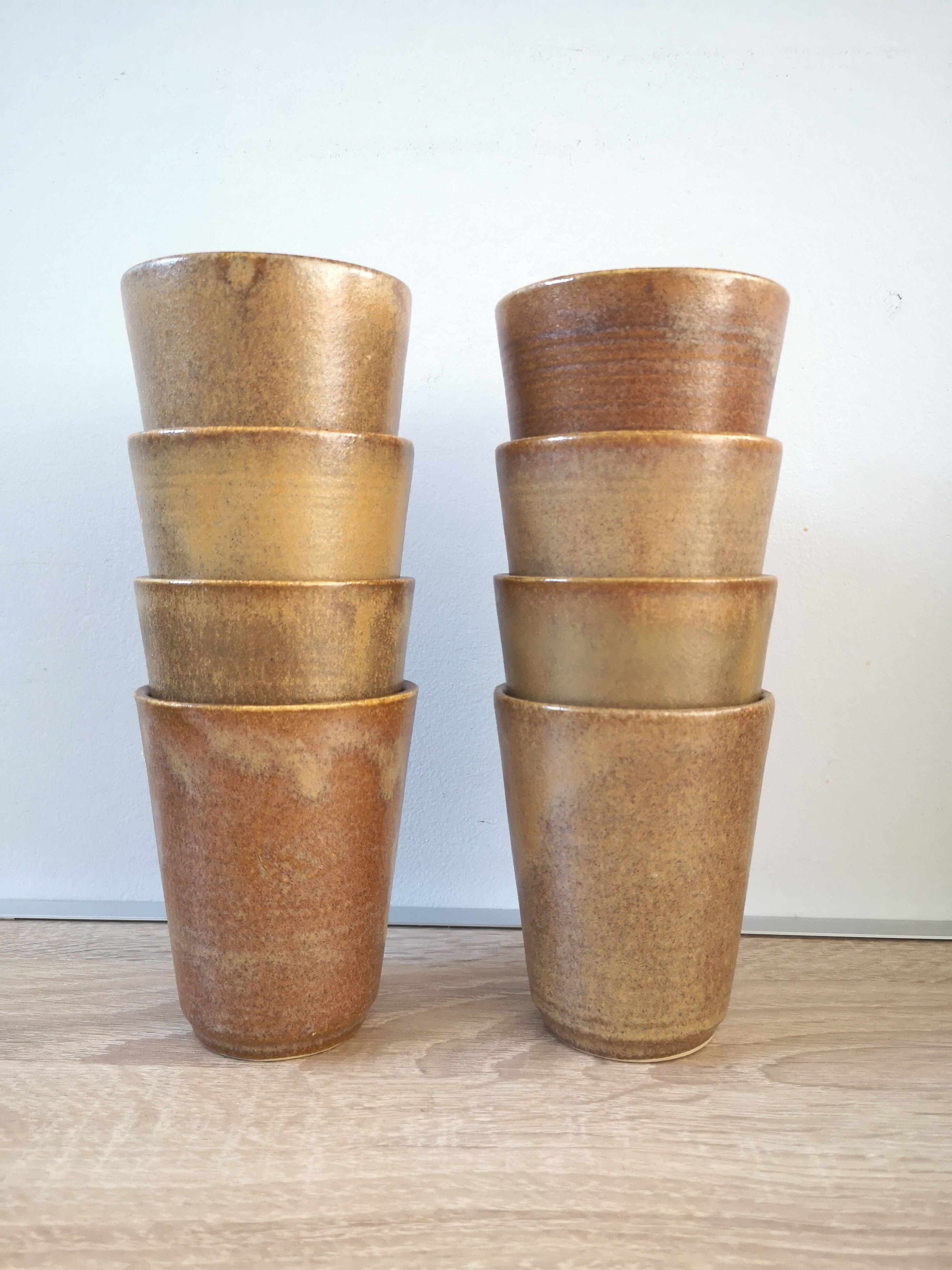 Lot of 8 sandstone cups