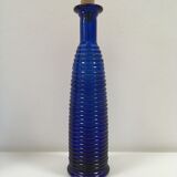 Lot of 2 soliflore vases in twisted blue glass