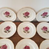 12 Gien Chambord flower dessert plates