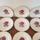 12 Gien Chambord flower dessert plates