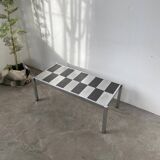 70s chrome and slate coffee table