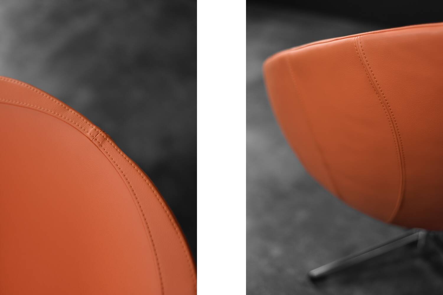 Vintage Mid-Century Scandinavian Modern Space Age Orange Swivel Armchair