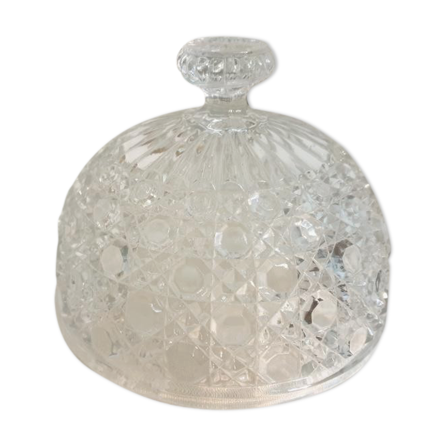 Cloche à fromage ancienne en verre