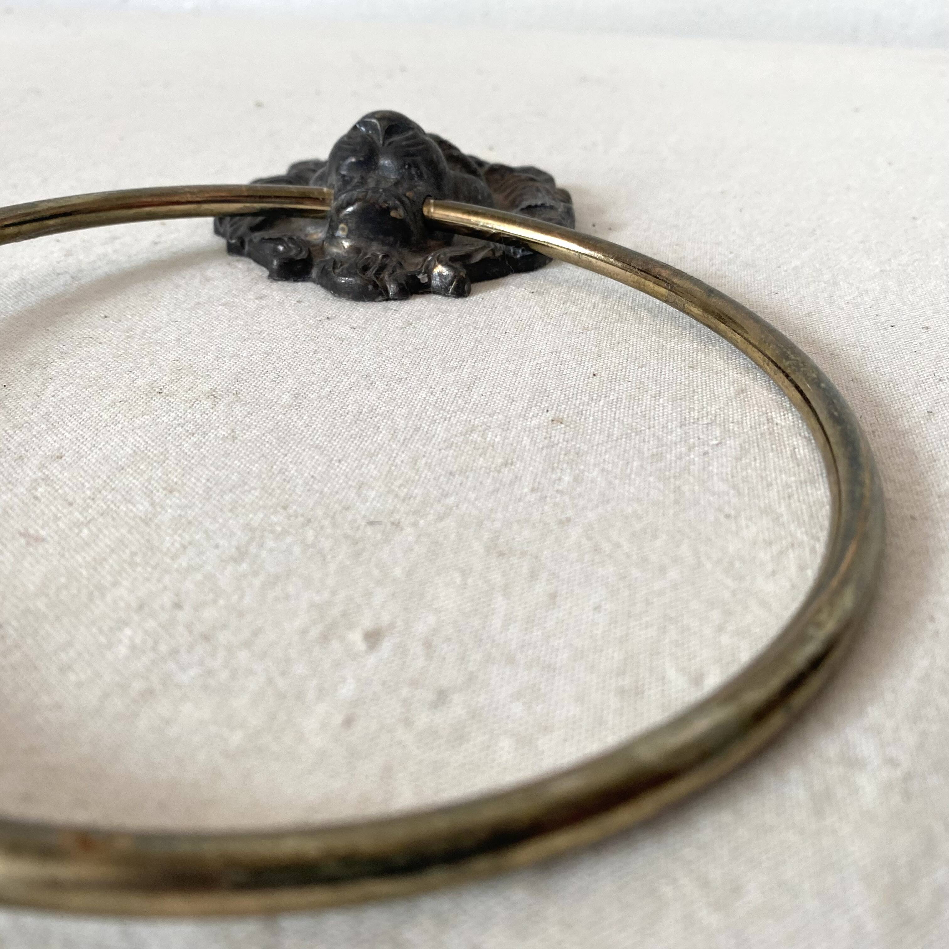 Lion head wall towel holder