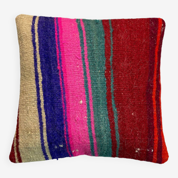 Housse de coussin kilim turc vintage, 40 x 40 cm