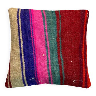 Vintage turkish kilim cushion cover , 40 x 40 cm